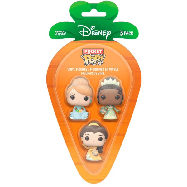 Carrot Pocket POP blister 3 personaggi Disney Principessa Cenerentola Tiana Bella pasqua