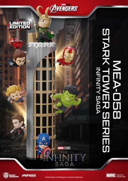Figurina Marvel Mini Egg Attack The Infinity Saga Stark Tower serie Tony Stark & ​​Mark VII suit pod mod 12 cm