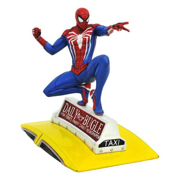 Statuetta Spider-Man 2018 Marvel Video Game Gallery Spider-Man su Taxi 23 cm