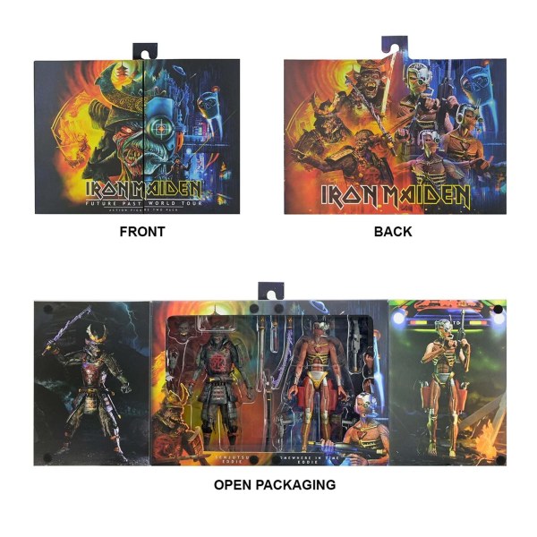 IRON MAIDEN - ACTION FIGURE DA 7" IN SCALA - FUTURE PAST WORLD TOUR ULTIMATE 2PK