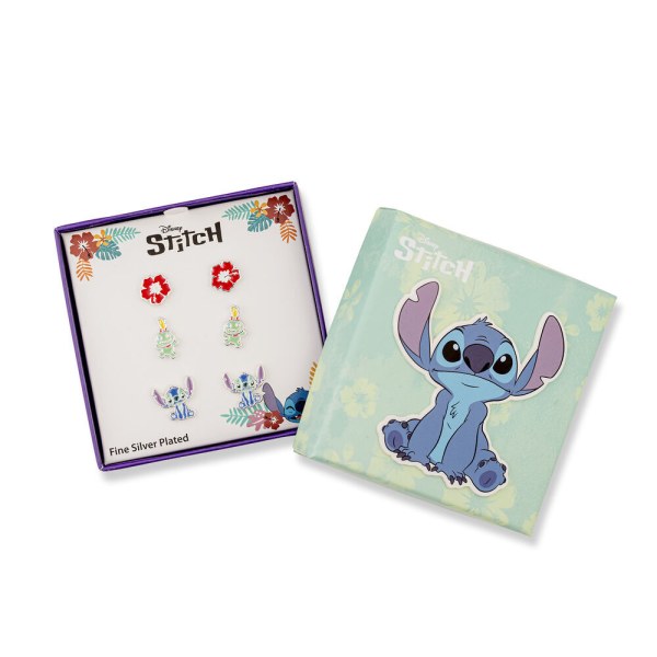 Set 3 paia di orecchini in argento Stitch - Disney