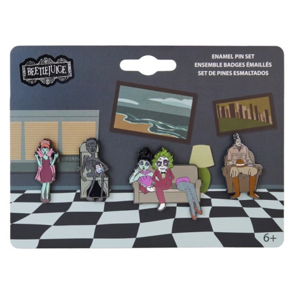 Set di 4 Pins Beetlejuice Loungefly per sala d'attesa