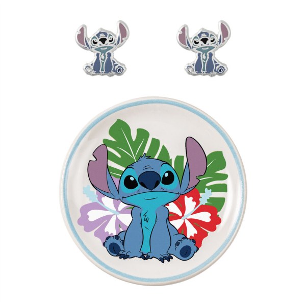 Orecchini + piastra portagioie Stitch - Disney