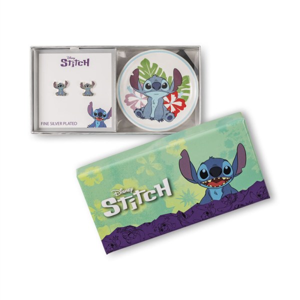 Orecchini + piastra portagioie Stitch - Disney