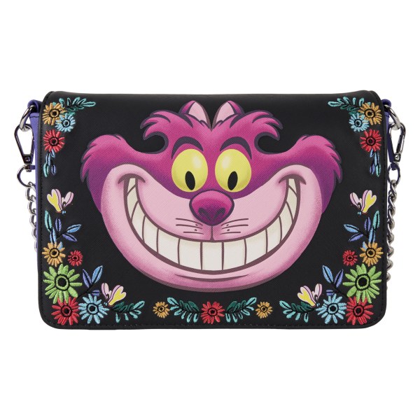 BORSA A TRACOLLA FLOREALE CHESHIRE CAT ALICE NEL PAESE DELLE MERAVIGLIE - DISNEY LOUNGEFLY