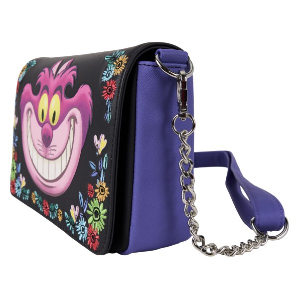 BORSA A TRACOLLA FLOREALE CHESHIRE CAT ALICE NEL PAESE DELLE MERAVIGLIE - DISNEY LOUNGEFLY