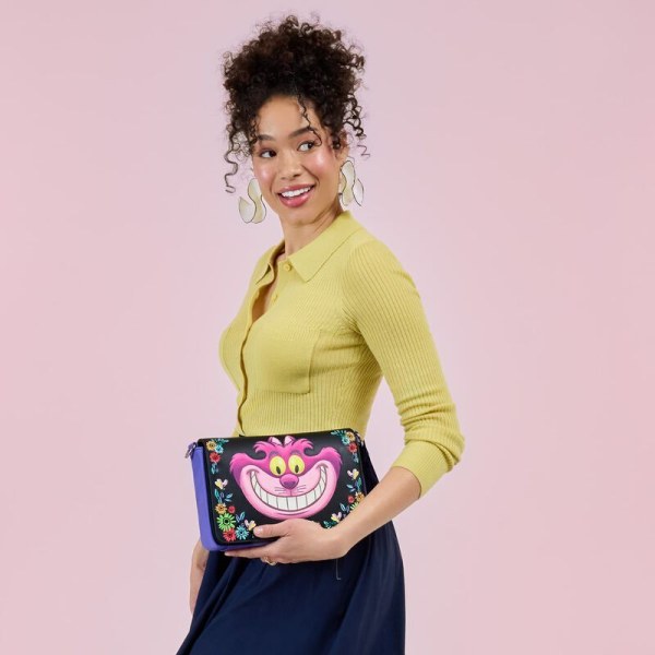 BORSA A TRACOLLA FLOREALE CHESHIRE CAT ALICE NEL PAESE DELLE MERAVIGLIE - DISNEY LOUNGEFLY