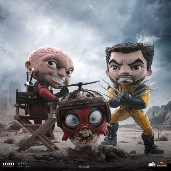 Deadpool e Wolverine statuetta Mini Co. PVC Deadpool e Wolverine set Unmasked 14 cm