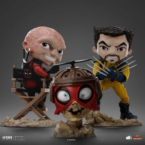 Deadpool e Wolverine statuetta Mini Co. PVC Deadpool e Wolverine set Unmasked 14 cm