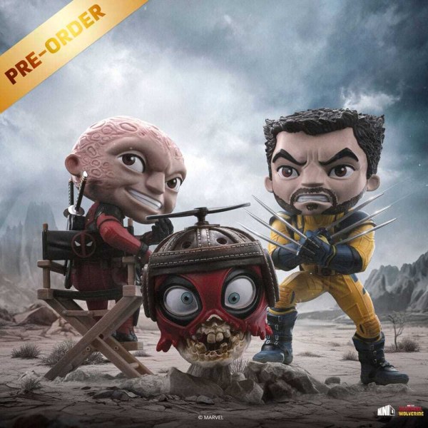 Deadpool e Wolverine statuetta Mini Co. PVC Deadpool e Wolverine set Unmasked 14 cm