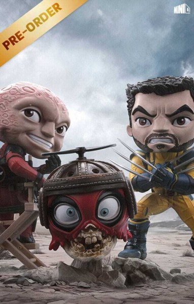 Deadpool e Wolverine statuetta Mini Co. PVC Deadpool e Wolverine set Unmasked 14 cm