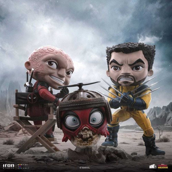 Deadpool e Wolverine statuetta Mini Co. PVC Deadpool e Wolverine set Unmasked 14 cm