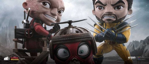 Deadpool e Wolverine statuetta Mini Co. PVC Deadpool e Wolverine set Unmasked 14 cm