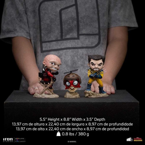 Deadpool e Wolverine statuetta Mini Co. PVC Deadpool e Wolverine set Unmasked 14 cm