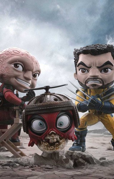 Deadpool e Wolverine statuetta Mini Co. PVC Deadpool e Wolverine set Unmasked 14 cm