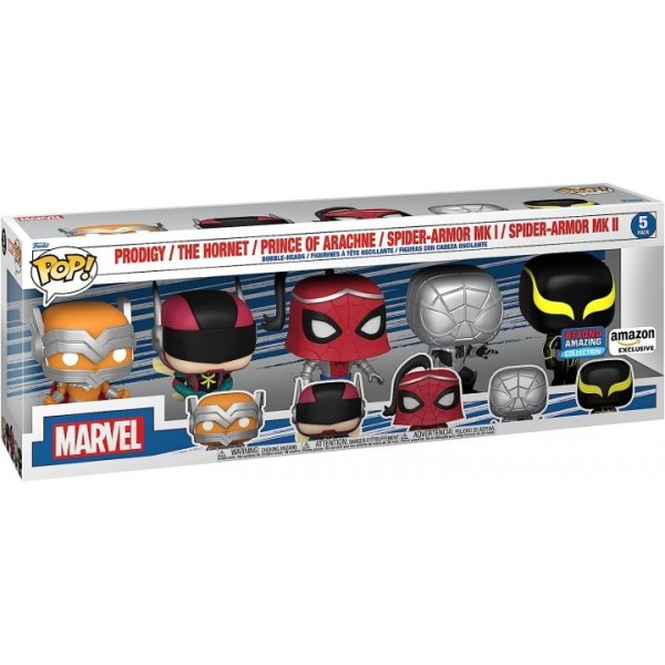 Confezione da 5 personaggi POP Marvel ! Vinile Anno del Ragno Edizione Speciale 9 cm
