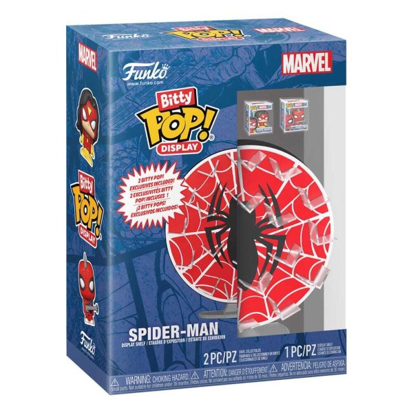 Espositore Marvel Bitty POP! con 2 personaggi in vinile di Spider-Man Web