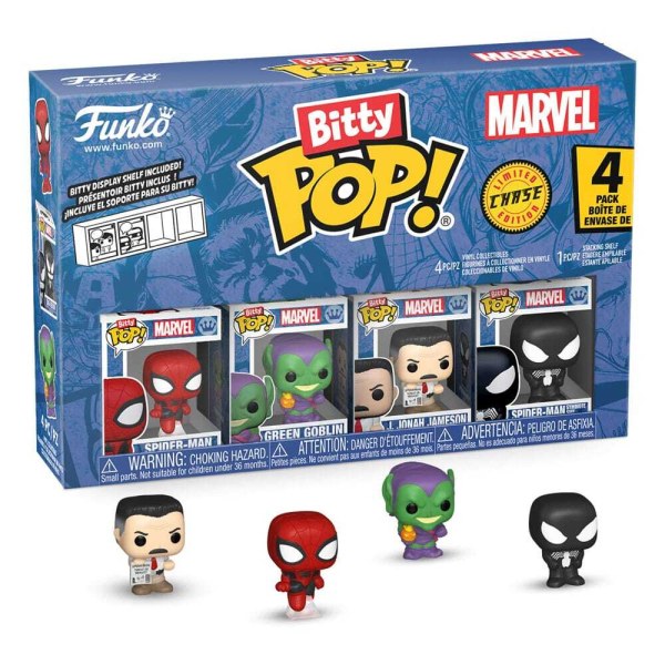 Confezione da 4 statuette Bitty POP di Spider-Man! Serie 1 in vinile da 2 cm