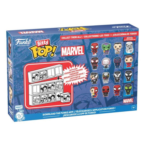 Confezione da 4 statuette Bitty POP di Spider-Man! Serie 1 in vinile da 2 cm