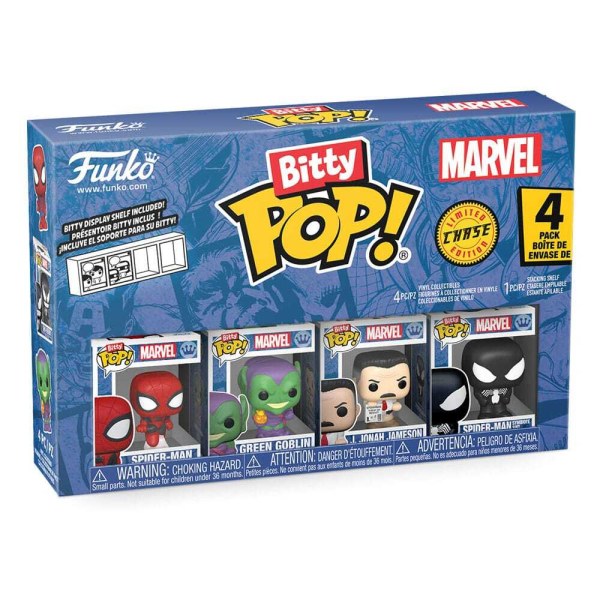 Confezione da 4 statuette Bitty POP di Spider-Man! Serie 1 in vinile da 2 cm