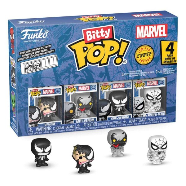 Confezione da 4 statuette Bitty POP di Spider-Man! Serie 3 in vinile da 2 cm