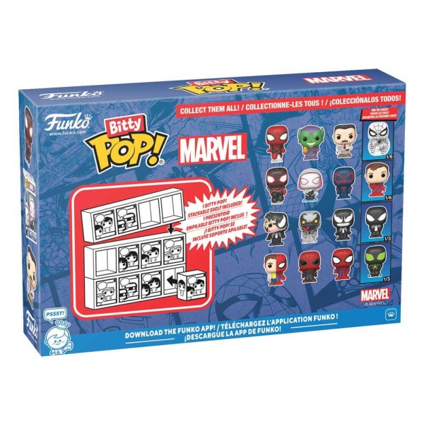 Confezione da 4 statuette Bitty POP di Spider-Man! Serie 3 in vinile da 2 cm