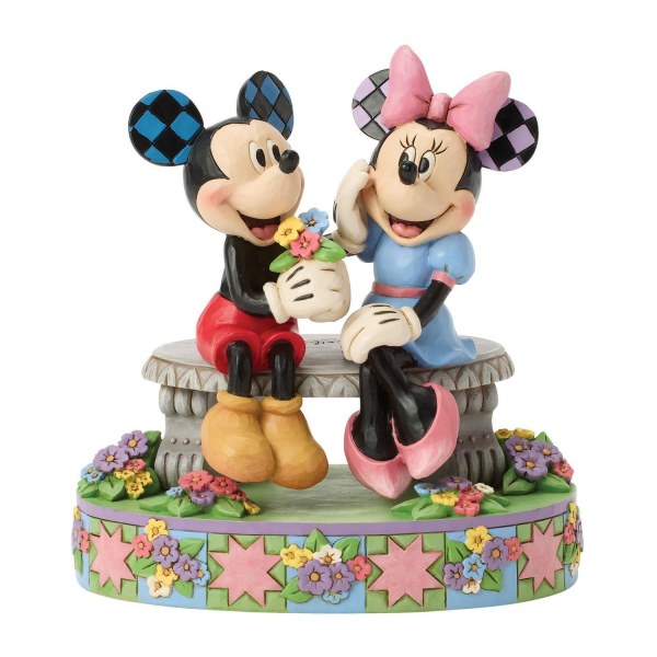 TOPOLINO E MINNIE SULLA PANCHINA DI PRIMAVERA - DISNEY TRADITIONS