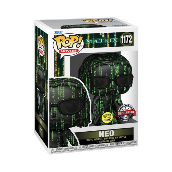 Matrix 4 Pop! 1172 Neo Coded Glow In The Dark Esclusiva