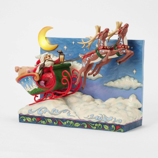 SLITTA DI BABBO NATALE CON RENNE MUSICAL LED - HEARTWOOD CREEK