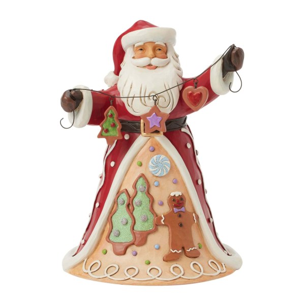 BABBO NATALE DI PAN DI ZENZERO CON BISCOTTO IN MANO - HEARTWOOD CREEK