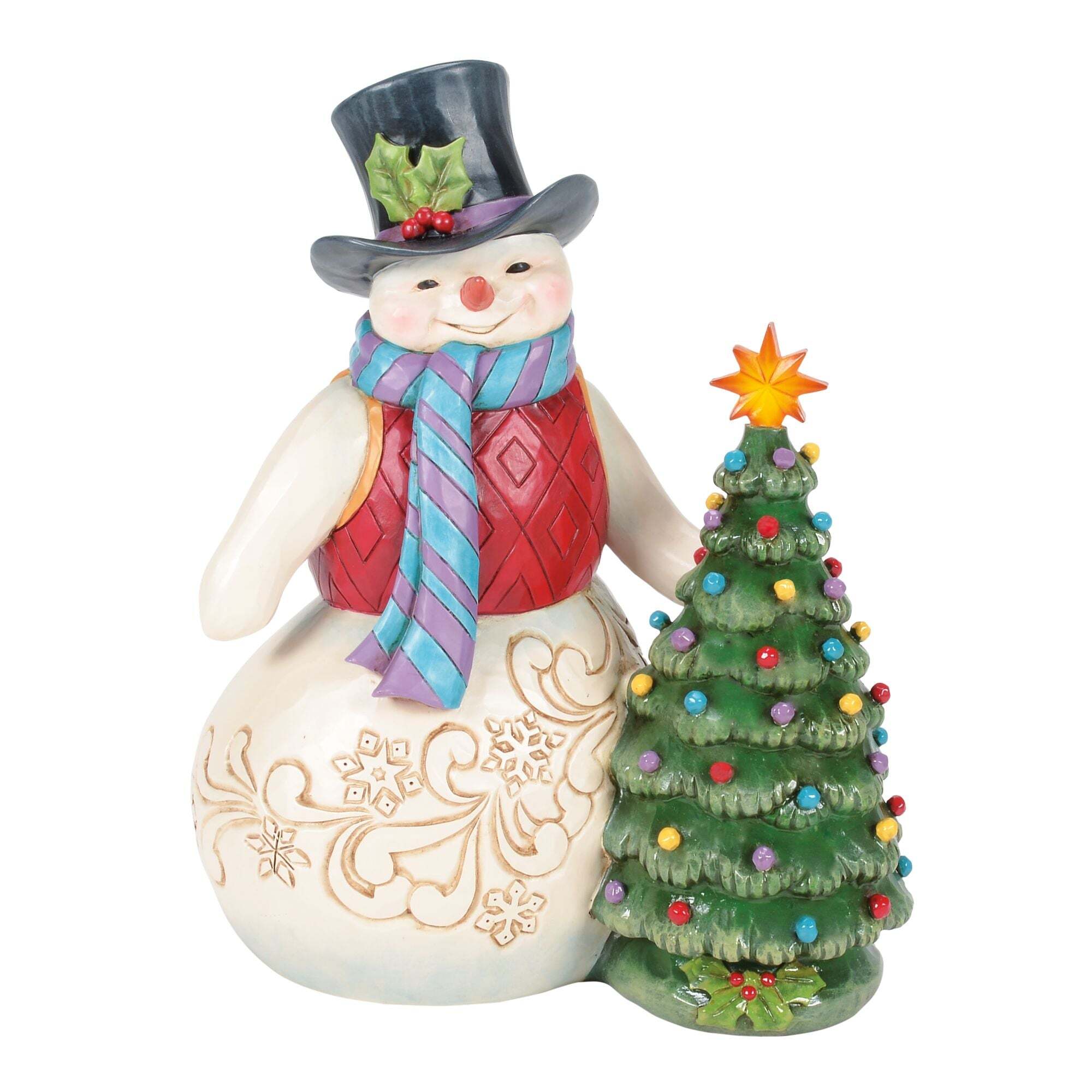 PUPAZZO DI NEVE CON ALBERO LED VINTAGE - HEARTWOOD CREEK