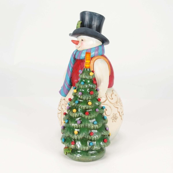 PUPAZZO DI NEVE CON ALBERO LED VINTAGE - HEARTWOOD CREEK