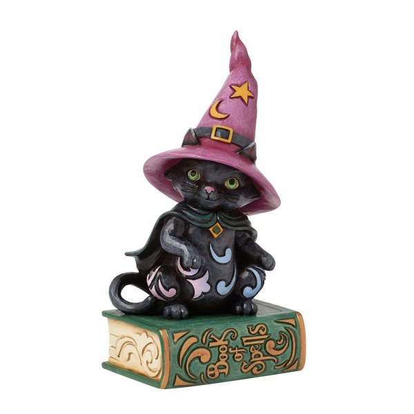 GATTO NERO SEDUTO SUL LIBRO DEGLI INCANTESIMI - HEARTWOOD CREEK