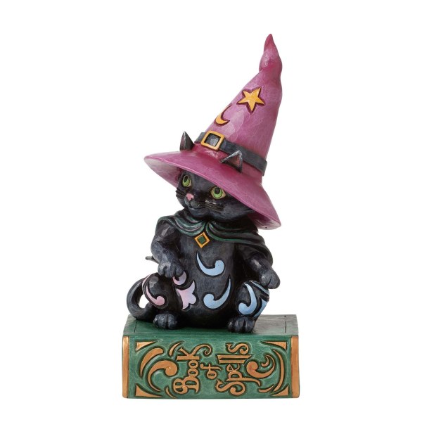 GATTO NERO SEDUTO SUL LIBRO DEGLI INCANTESIMI - HEARTWOOD CREEK