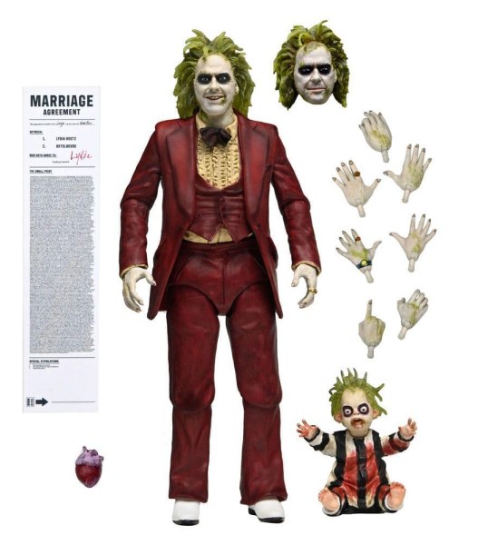BEETLEJUICE BEETLEJUICE - ACTION FIGURE IN SCALA 7" - BEETLEJUICE "RED TUXEDO" ULTIMATE