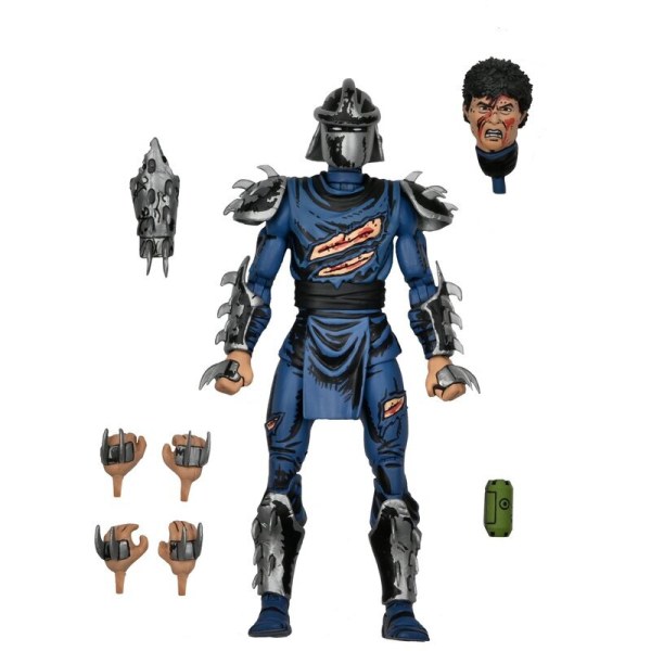 TARTARUGHE NINJA (MIRAGE COMICS) - ACTION FIGURE DA 7" IN SCALA - SHREDDER DANNEGGIATO IN BATTAGLIA