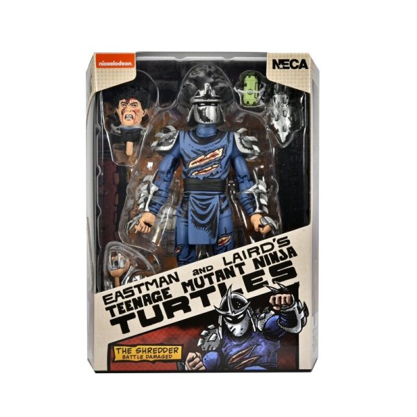 TARTARUGHE NINJA (MIRAGE COMICS) - ACTION FIGURE DA 7" IN SCALA - SHREDDER DANNEGGIATO IN BATTAGLIA