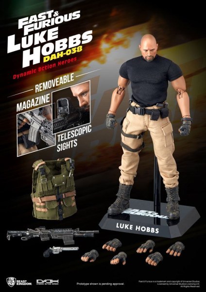 Figura Fast & Furious Dynamic Action Heroes 1/9 Luke Hobbs 21 cm