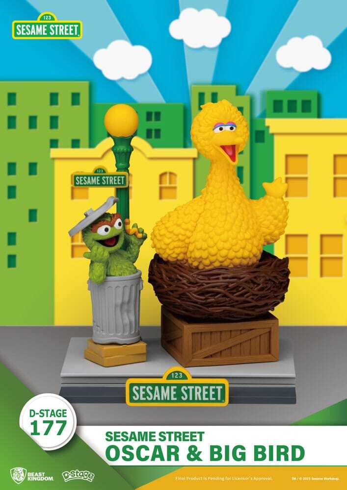 Statuetta in PVC D-Stage di Sesame Street Oscar & Big Bird 12 cm