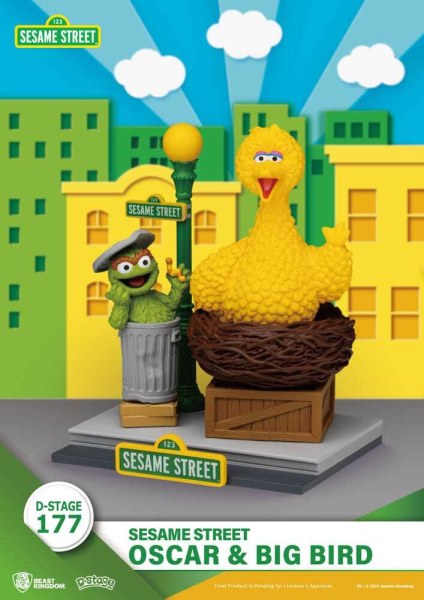 Statuetta in PVC D-Stage di Sesame Street Oscar & Big Bird 12 cm