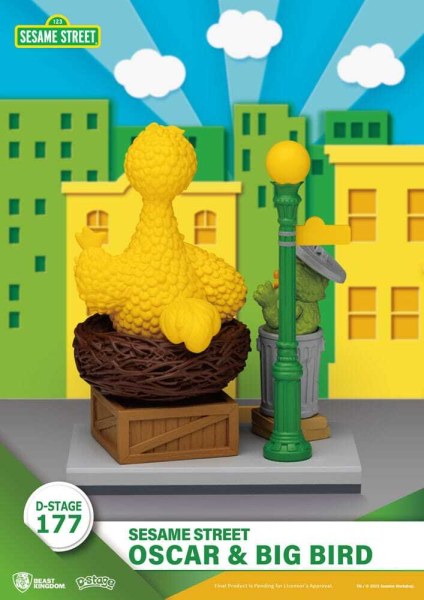 Statuetta in PVC D-Stage di Sesame Street Oscar & Big Bird 12 cm