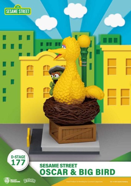 Statuetta in PVC D-Stage di Sesame Street Oscar & Big Bird 12 cm