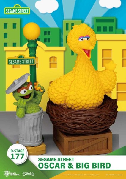 Statuetta in PVC D-Stage di Sesame Street Oscar & Big Bird 12 cm