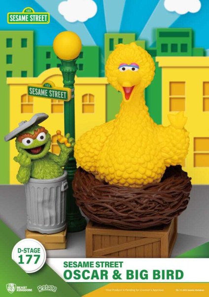 Statuetta in PVC D-Stage di Sesame Street Oscar & Big Bird 12 cm