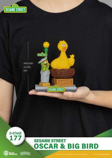 Statuetta in PVC D-Stage di Sesame Street Oscar & Big Bird 12 cm