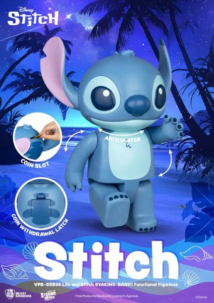 Salvadanaio in vinile Lilo e Stitch Syaking Bang Stitch 30 cm