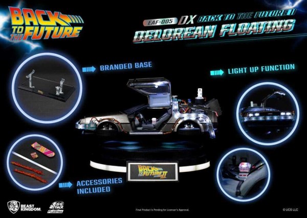 Ritorno al futuro Statuetta Uovo Attacco Galleggiante Ritorno al futuro II DeLorean Versione Deluxe heo EU Esclusiva 20 cm
