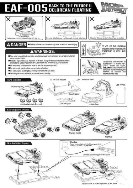 Ritorno al futuro Statuetta Uovo Attacco Galleggiante Ritorno al futuro II DeLorean Versione Deluxe heo EU Esclusiva 20 cm