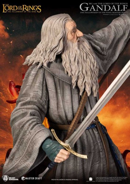 Statua di Gandalf del Signore degli Anelli, 58 cm, realizzata da maestri artigiani.