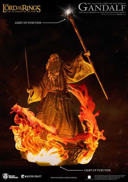 Statua di Gandalf del Signore degli Anelli, 58 cm, realizzata da maestri artigiani.